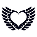 Glow in the Dark Winged Heart Temporary Tattoo